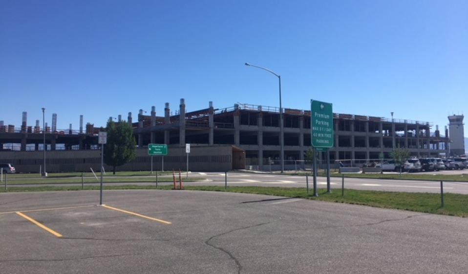 Parking garage construction as of Aug. 30, 2018