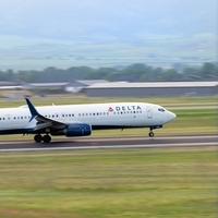 Delta Air Lines close up 