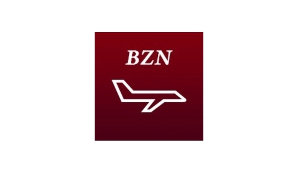 bzn airport logo with plane icon 